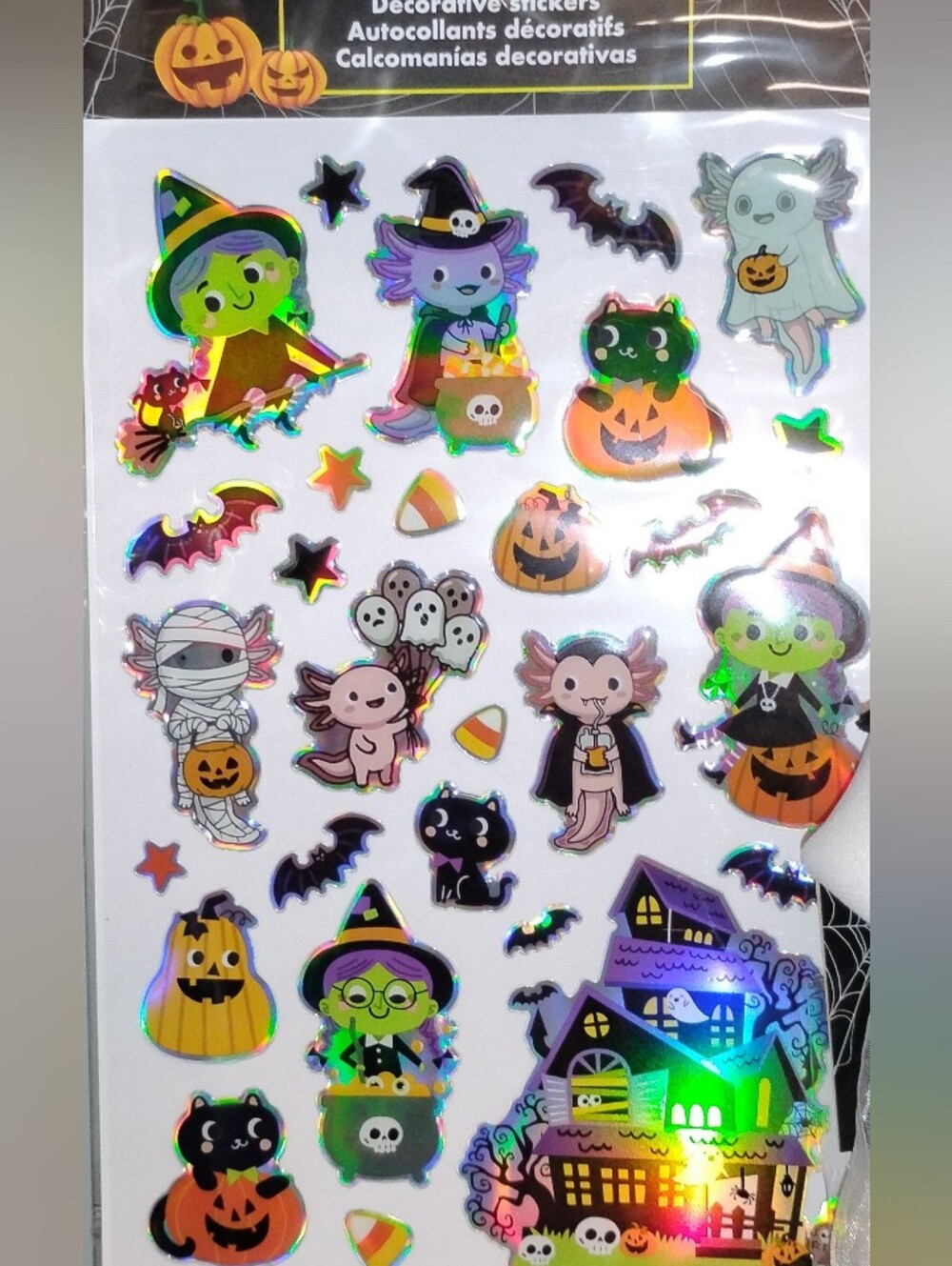 Halloween Sticker Sheet - Cute Witch & Monster Designs